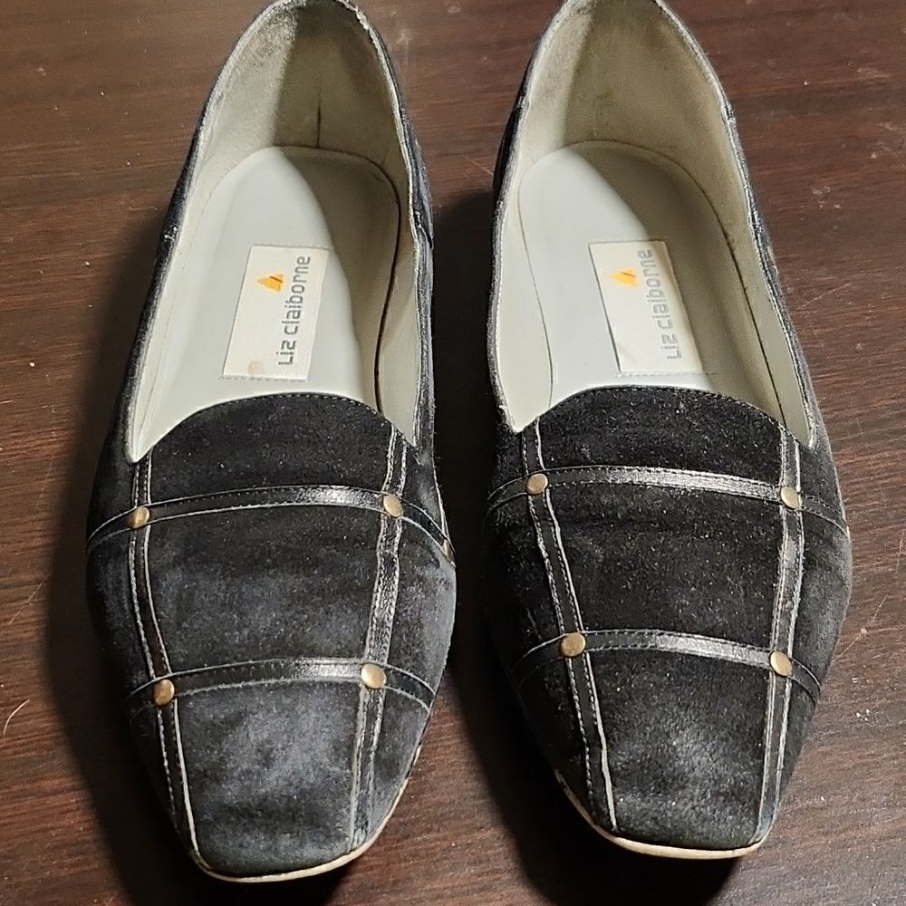 Liz Claiborne Margot black studded flats